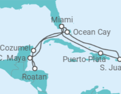 Itinerario della crociera Honduras, Messico, Stati Uniti, Portorico - MSC Crociere