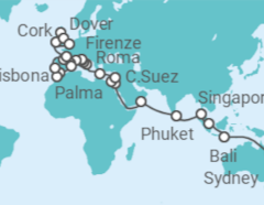 Itinerario della crociera Giro del Mondo - Princess Cruises
