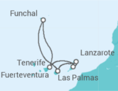 Itinerario della crociera Isole Canarie - AIDA