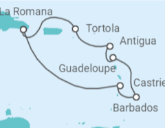Itinerario della crociera Santa Lucia, Barbados, Guadalupa, Antigua E Barbuda, Isole Vergini britanniche - Costa Crociere