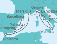 Itinerario della crociera Italia, Francia, Gibilterra, Spagna - Princess Cruises