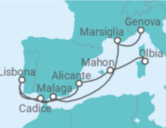 Itinerario della crociera Francia, Spagna, Portogallo - MSC Crociere