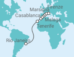 Itinerario della crociera Spagna, Marocco, Francia - MSC Crociere