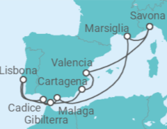 Itinerario della crociera Francia, Spagna, Gibilterra, Portogallo - Costa Crociere