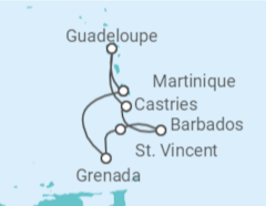 Itinerario della crociera Santa Lucia, Barbados, Martinica - MSC Crociere