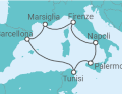 Itinerario della crociera Spagna, Tunisia, Italia - MSC Crociere
