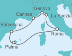 Itinerario della crociera Italia, Spagna - MSC Crociere