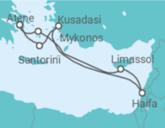 Itinerario della crociera Grecia, Turchia, Israele, Cipro - MSC Crociere