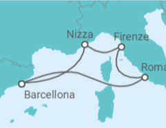 Itinerario della crociera Francia, Italia - Disney Cruise Line