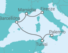 Itinerario della crociera Francia, Spagna, Tunisia - MSC Crociere