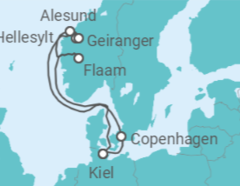 Itinerario della crociera Crociera ai Fiordi Norvegesi + Hotel a Copenhagen - MSC Crociere