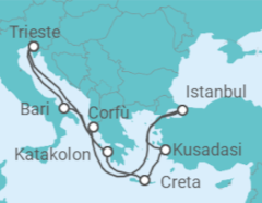 Itinerario della crociera Grecia, Turchia, Italia - MSC Crociere