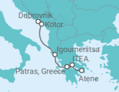 Itinerario della crociera De Dubrovnik a Atenas Las bocas de Kotor, Meteora y el canal de Corinto - CroisiMer