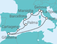 Itinerario della crociera Italia, Francia, Spagna, Gibilterra - Princess Cruises