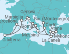 Itinerario della crociera Gibilterra, Francia, Italia, Grecia, Turchia, Montenegro - Princess Cruises