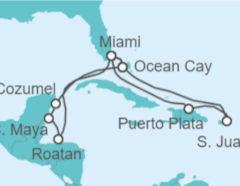 Itinerario della crociera Portorico, Stati Uniti, Honduras, Messico - MSC Cruceros