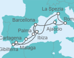 Itinerario della crociera Italia, Francia, Spagna, Gibilterra - AIDA