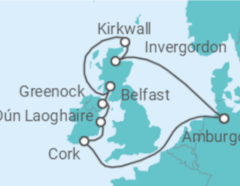 Itinerario della crociera Irlanda, Regno Unito - MSC Crociere