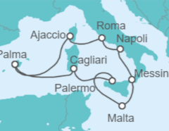 Itinerario della crociera Francia, Italia, Malta - AIDA