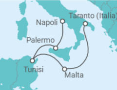 Itinerario della crociera Malta, Tunisia, Italia - Costa Crociere
