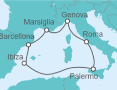 Itinerario della crociera Francia, Italia, Spagna - MSC Crociere