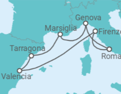 Itinerario della crociera Spagna, Italia, Francia - MSC Cruceros