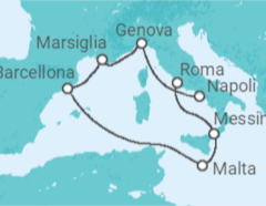 Itinerario della crociera Italia, Malta, Spagna, Francia - MSC Crociere