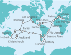 Itinerario della crociera Giro del Mondo - MSC Crociere