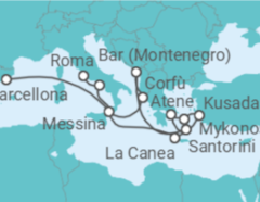 Itinerario della crociera Da Civitavecchia a Barcellona - Princess Cruises