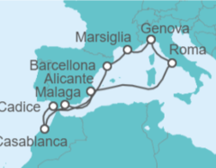 Itinerario della crociera Spagna, Marocco, Italia, Francia - MSC Cruceros