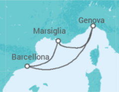 Itinerario della crociera Spagna, Italia - MSC Cruceros