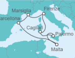 Itinerario della crociera Spagna, Francia, Italia, Malta - MSC Crociere