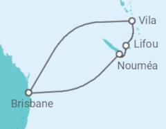 Itinerario della crociera Nuova Caledonia, Vanuatu - Carnival Cruise Line
