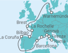 Itinerario della crociera Italia, Francia, Spagna - MSC Cruceros