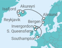 Itinerario della crociera Regno Unito, Norvegia, Islanda - NCL Norwegian Cruise Line