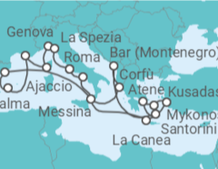 Itinerario della crociera Italia, Grecia, Turchia, Spagna, Francia - Princess Cruises