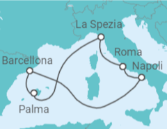 Itinerario della crociera Italia, Spagna - Royal Caribbean