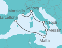 Itinerario della crociera Italia, Malta - MSC Cruceros