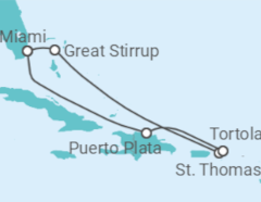 Itinerario della crociera Isole Vergini statunitensi, Isole Vergini britanniche - NCL Norwegian Cruise Line