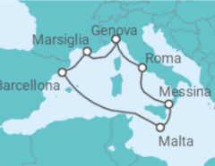 Itinerario della crociera Malta, Spagna, Francia, Italia - MSC Crociere