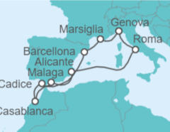 Itinerario della crociera Spagna, Marocco, Italia - MSC Cruceros