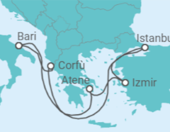 Itinerario della crociera Turchia, Grecia, Italia - MSC Crociere