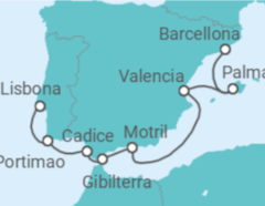 Itinerario della crociera Spagna, Gibilterra, Portogallo - NCL Norwegian Cruise Line