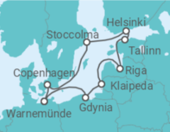 Itinerario della crociera Germania, Polonia, Lituania, Lettonia, Estonia, Finlandia, Svezia - Con volo - MSC Cruceros