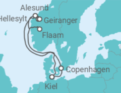 Itinerario della crociera Crociera ai Fiordi Norvegesi + Soggiorno a Copenhagen (Bevande incluse) - MSC Crociere