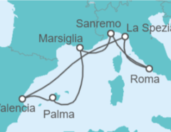 Itinerario della crociera Italia, Francia, Spagna, Marocco, Gibilterra Bevande Incluse - MSC Cruceros