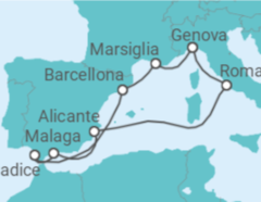 Itinerario della crociera Spagna, Italia, Francia Bevande Incluse - MSC Cruceros