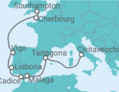 Itinerario della crociera Spagna, Portogallo, Francia Bevande Incluse - MSC Cruceros