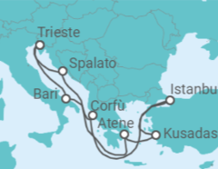 Itinerario della crociera Croazia, Grecia, Turchia, Italia Bevande Incluse - MSC Crociere
