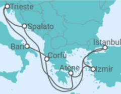 Itinerario della crociera Croazia, Grecia, Turchia, Italia Bevande Incluse - MSC Crociere